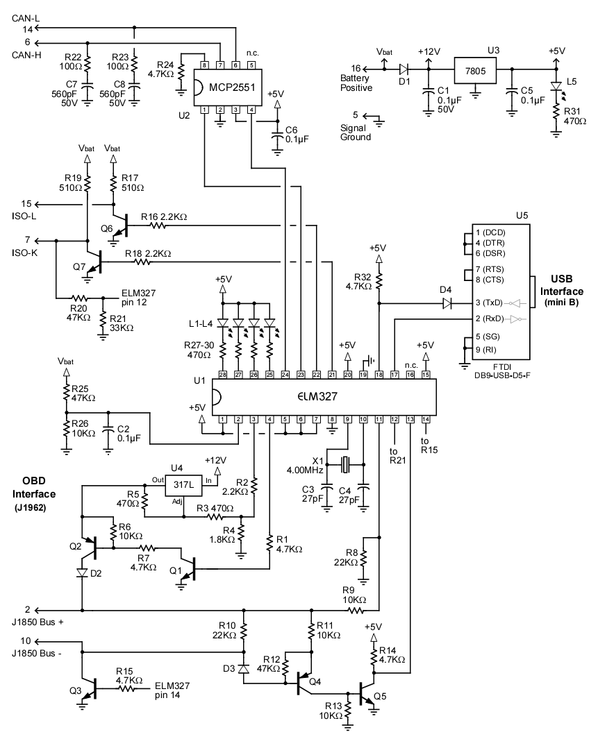 Original ELM327 circuit diagram